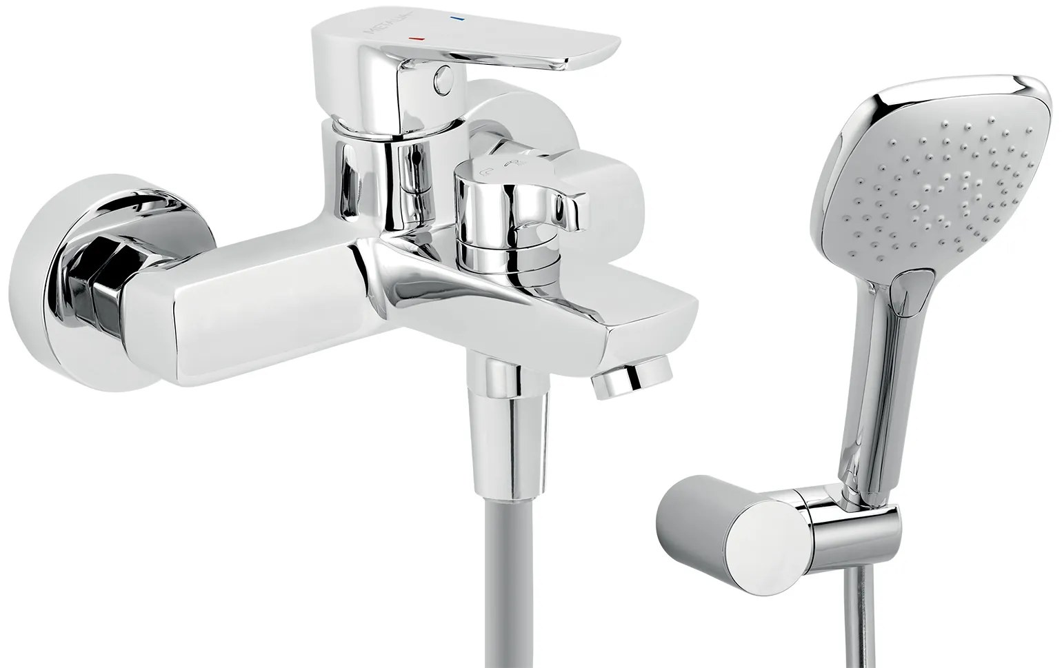 Novaservis Novaservis, vaňová nástenná batérie ECO s ručnou bodovou súpravou, 150 mm, chrómová, 58020-0