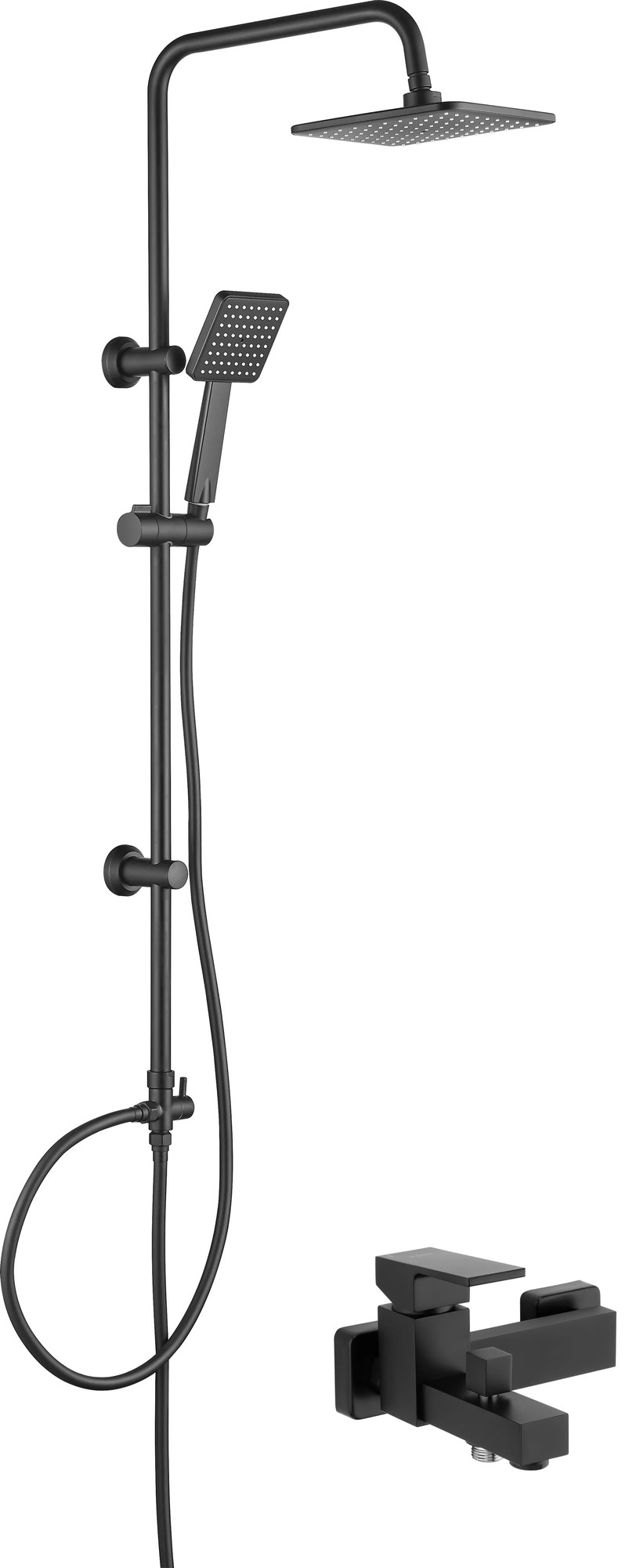 Deante Dear Boro, sprchová súprava s pákovou sprchovou batériou, čierna matná, DEA-NERZN10M
