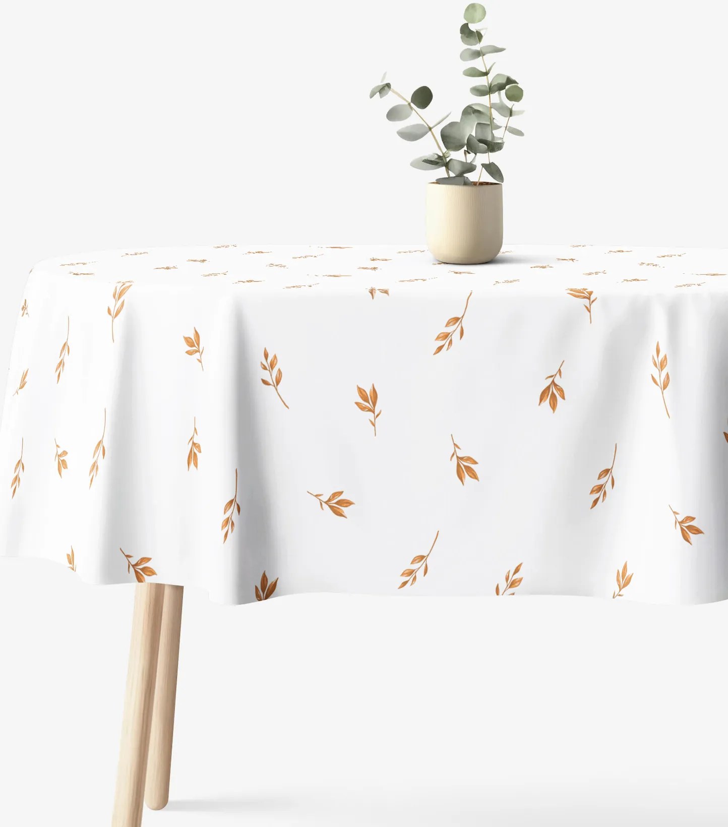 Goldea oválny obrus 100% bavlnené plátno - hnedé jesenné lístky 140 x 240 cm