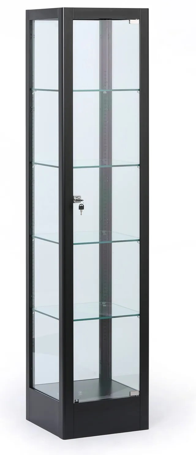 Presklená vitrína, 1800 × 400 × 400 mm, čierna