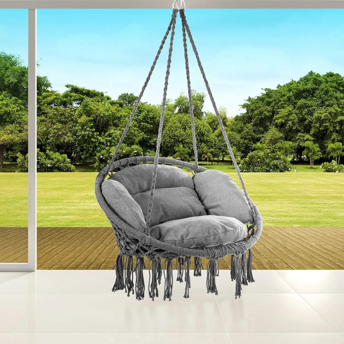 InternetovaZahrada Závesné kreslo 80x60x140 cm - antracit