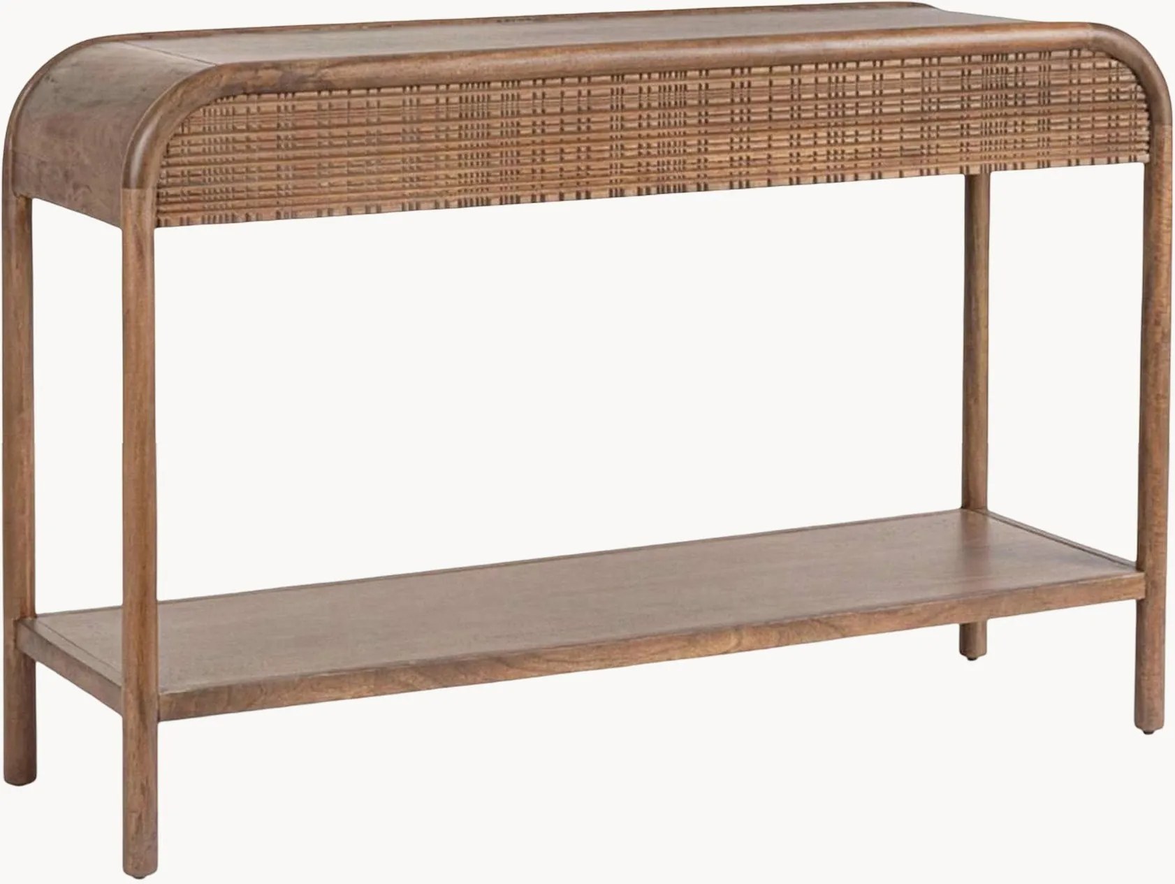 Ručne vyrobený konzolový stolík z mangového dreva's policou Sanat