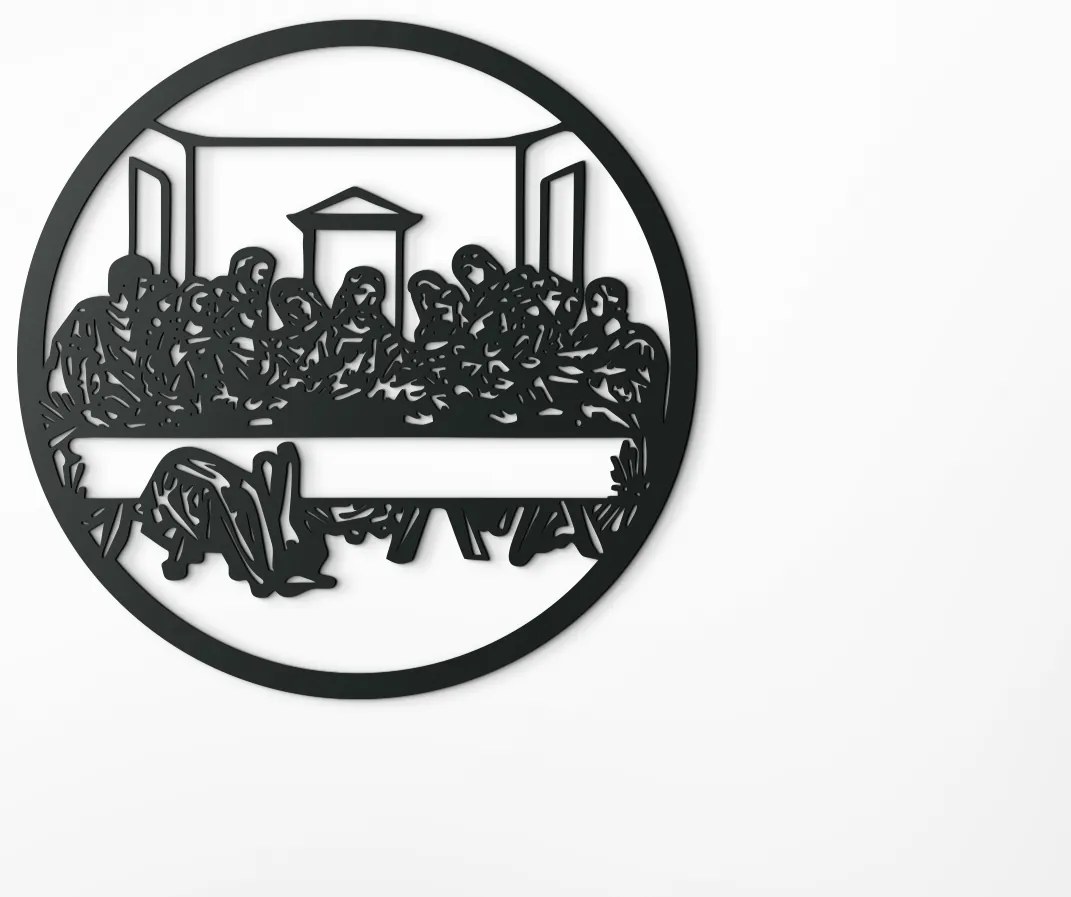 drevko Drevený obraz Posledná večera Rozmer obrazu: 32,5 x 32,5 cm, Farba dekorácie: Čierna