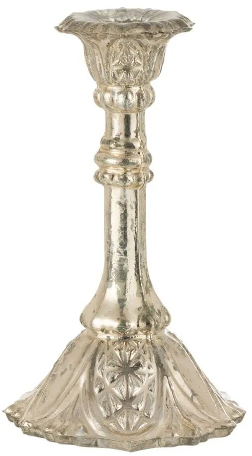 Strieborný antik sklenený svietnik Vintage Chantal M - Ø 10*17 cm