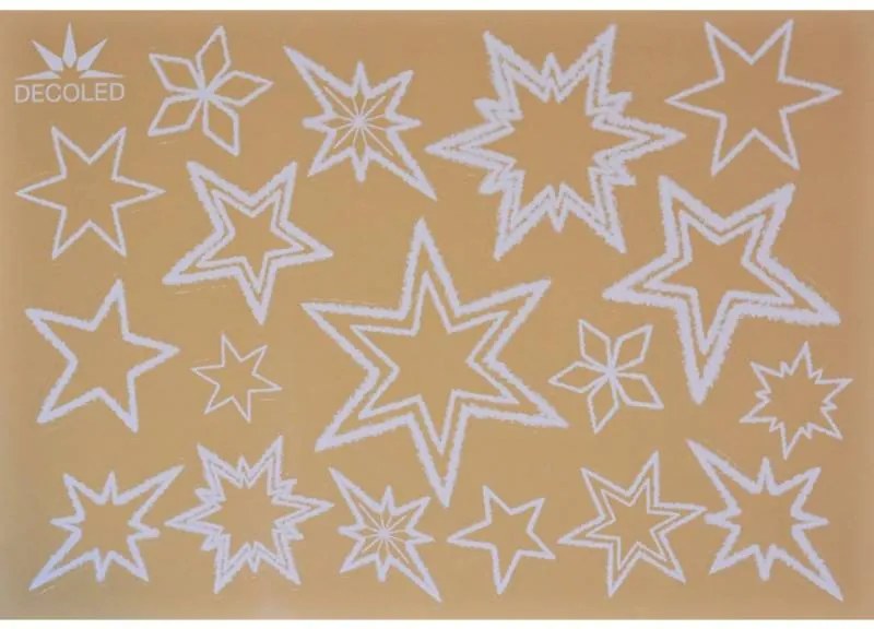 DECOLED Dekoratívna nálepka na okno A4 hviezdičky