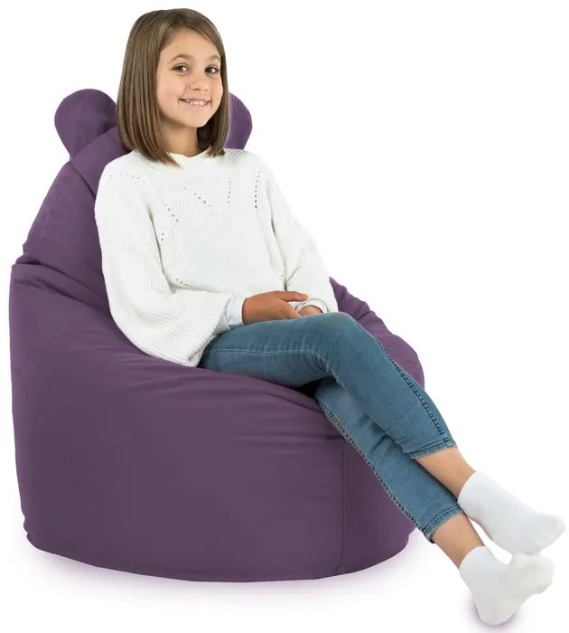 Detské kreslo Sako TEDDY – mäkké plyšové kreslo pre najmenších Farba: Fialový