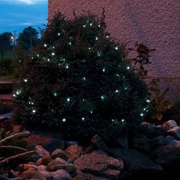 DECOLED Vonkajšia reťaz SOLAR 5 m, ľadovo biela, 50 diód