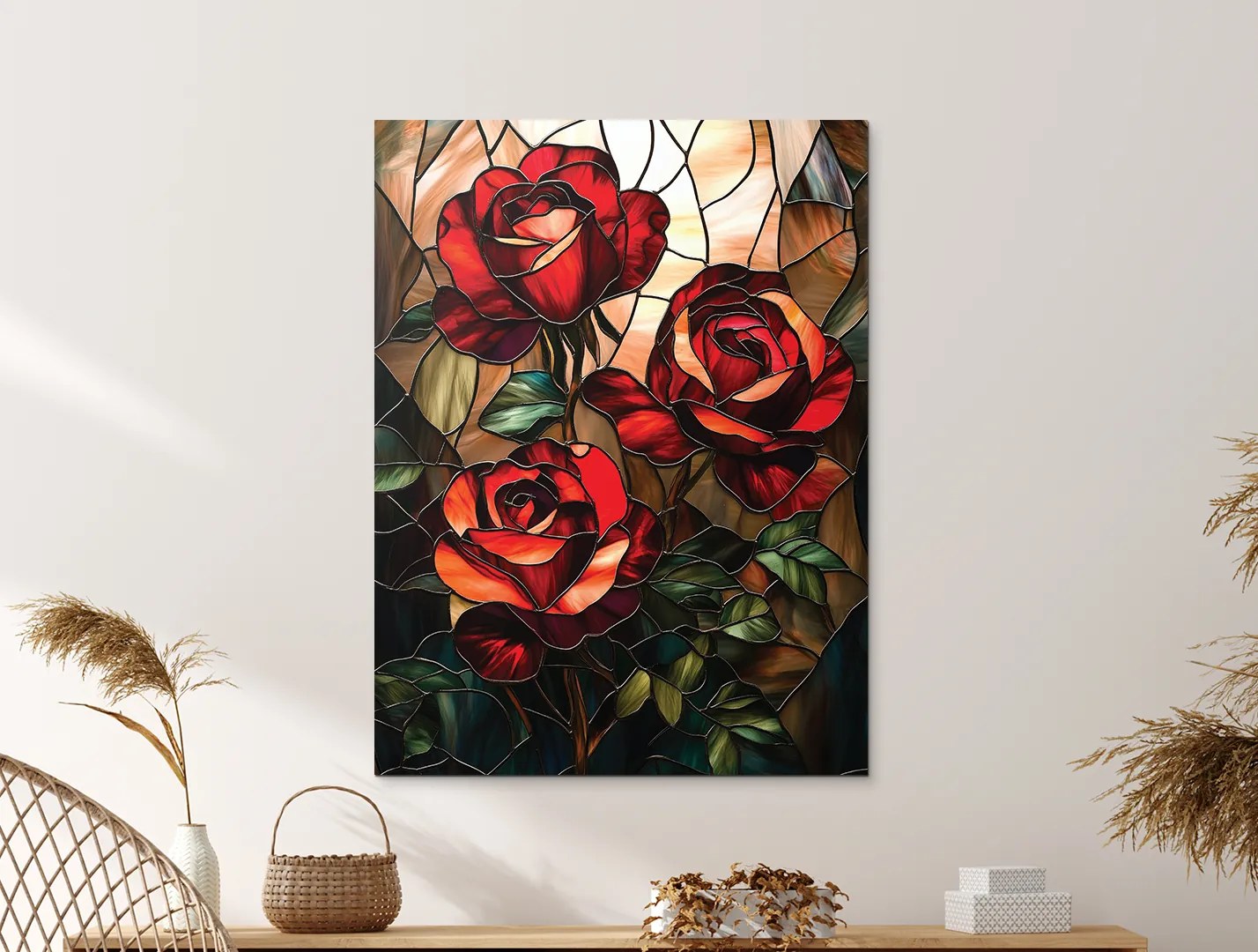 drevko | Obraz Mozaika vášnivých ruží