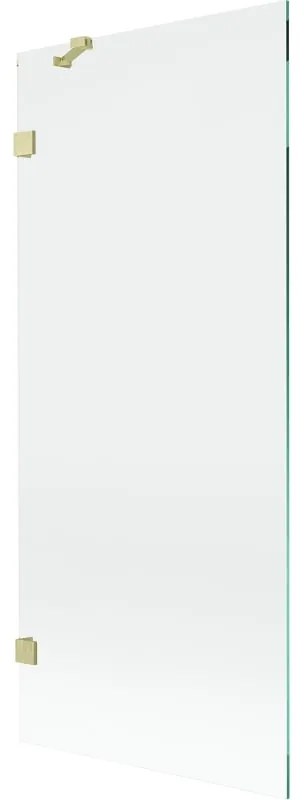 Mexen, Mexen Lunar 1-krídlová vaňová zástena 80 x 150 cm, transparentná, brúsené zlato - 897-080-000-55-00