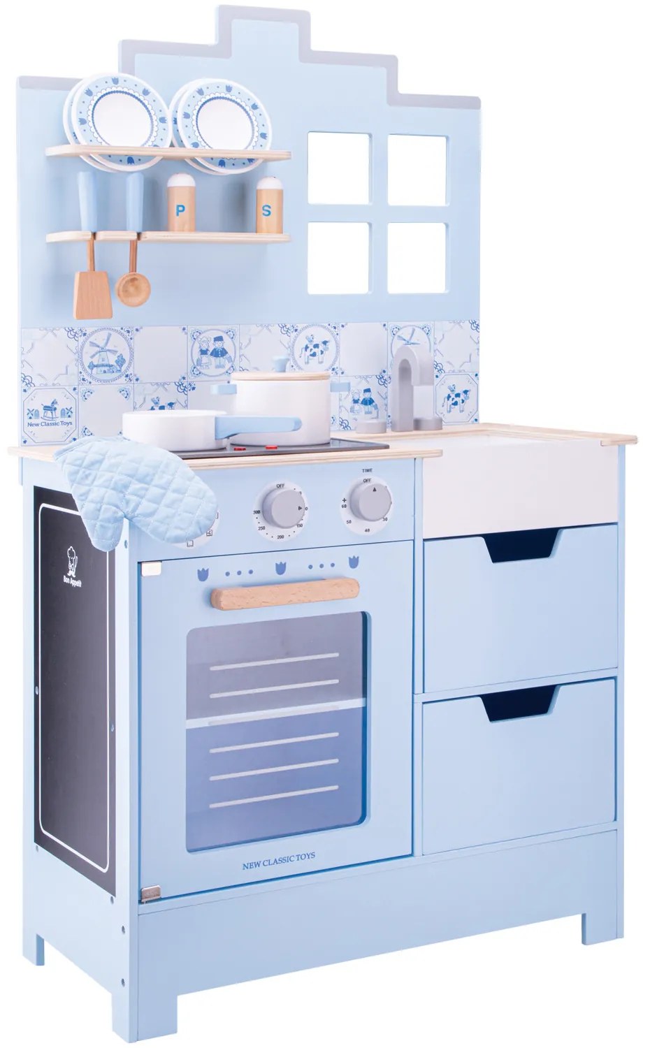 Drevená romantická kuchynka - svetlomodrá