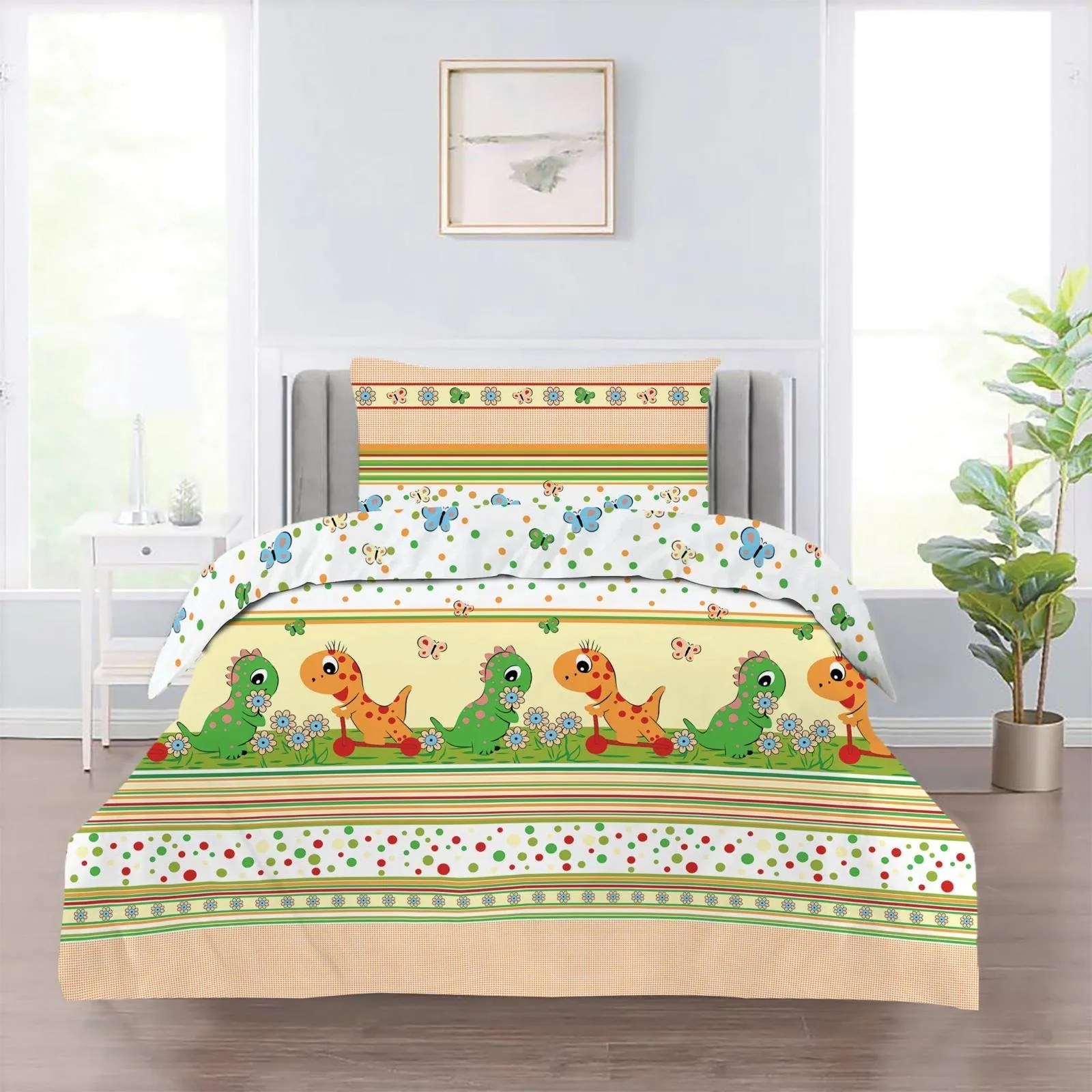 Obliečky bavlnené Dino TiaHome - Detský set 130x90cm + 65x45cm