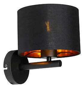 Moderná nástenná lampa čierna so zlatom - VT 1