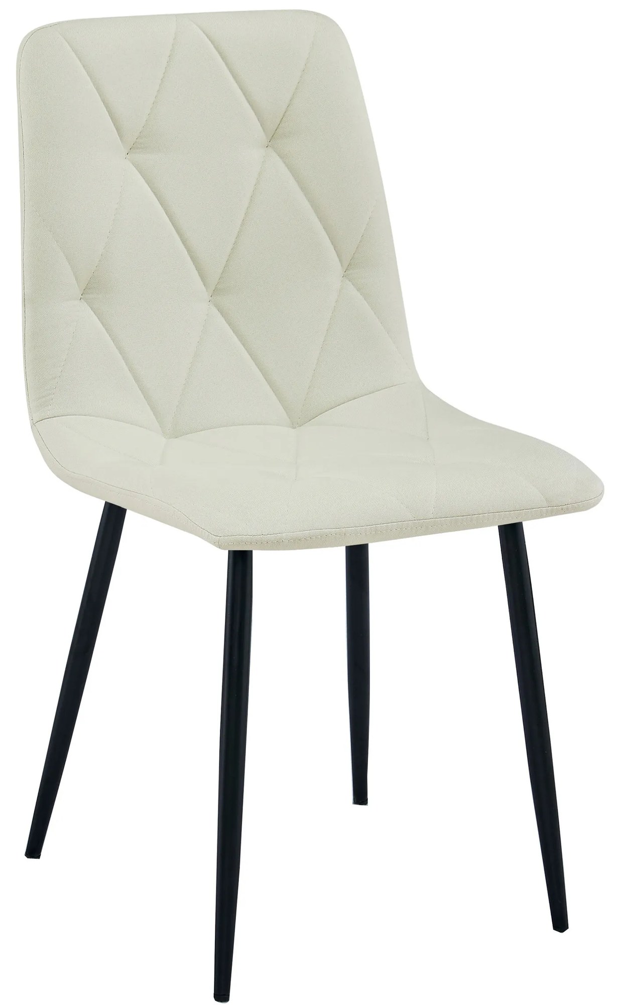 Krémová jedálenská stolička LIBRA s čiernymi nohami