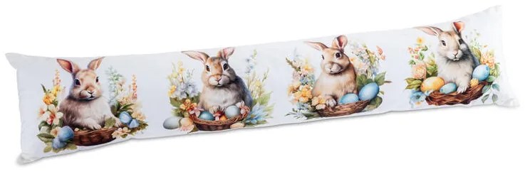 Vankúš proti prievanu ZAJAČIKOVIA V KOŠÍČKU 20 x 90 cm