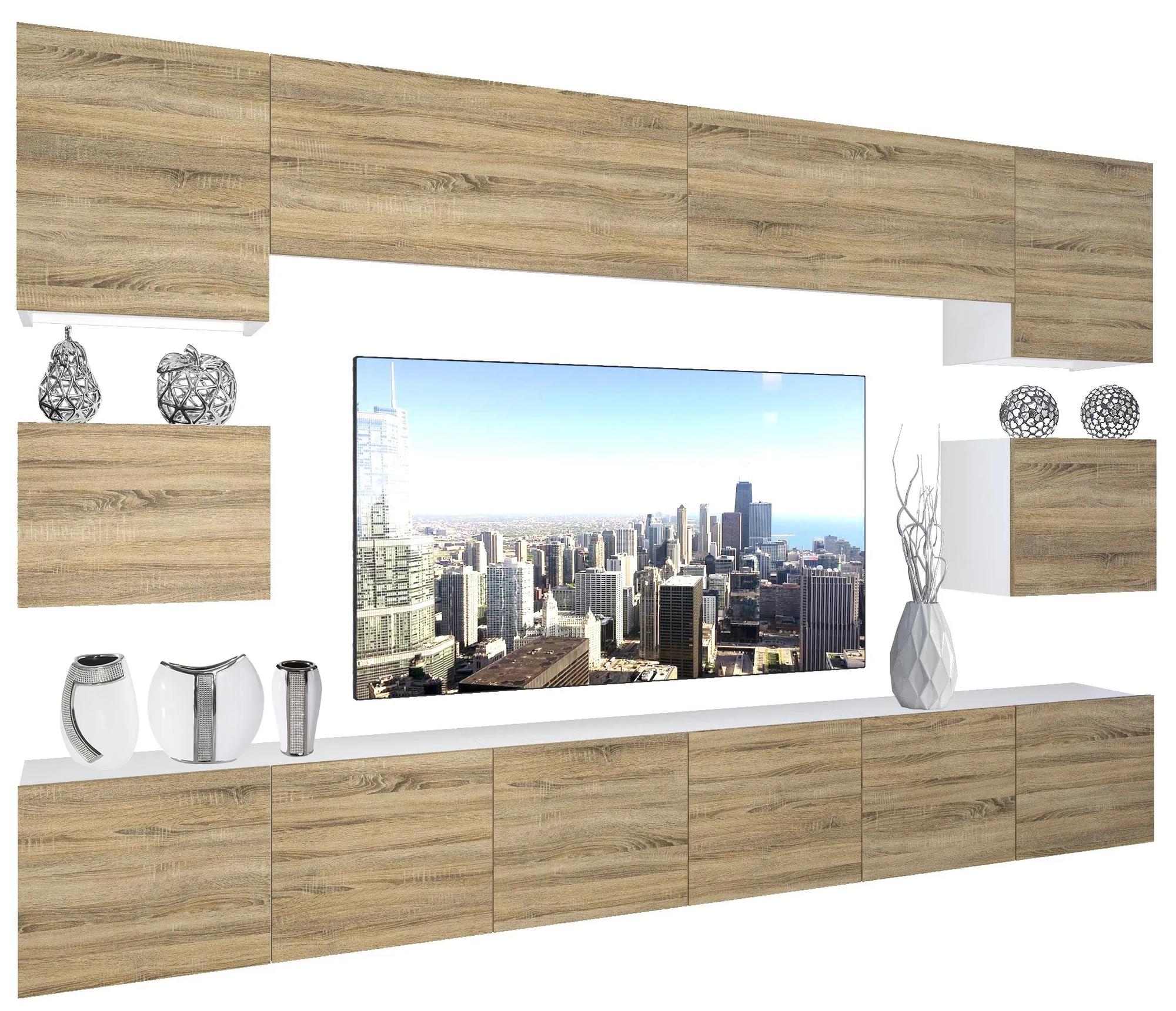 Obývacia stena Belini Premium Full Version dub sonoma + LED osvetlenie Nexum 50