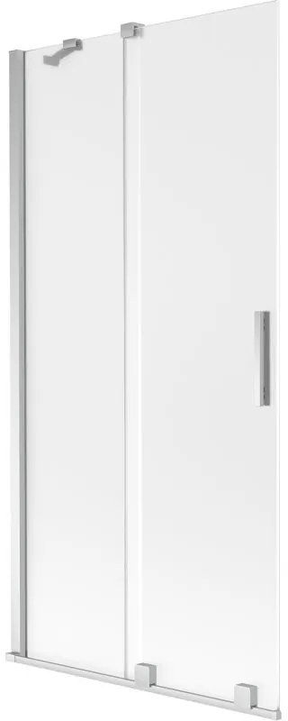 Mexen Velar, 2-krídlová posuvná vaňová zástena 95 x 150 cm, 8mm sklo námraza, chrómová, 896-095-000-31-01