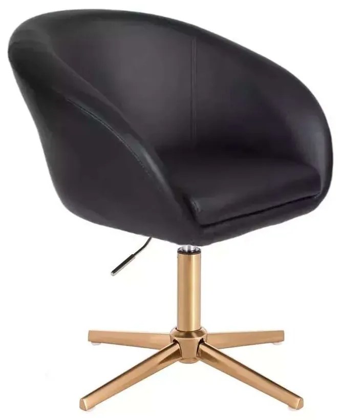 LuxuryForm DESIGN Stolička VENICE na zlatom kríži - čierna