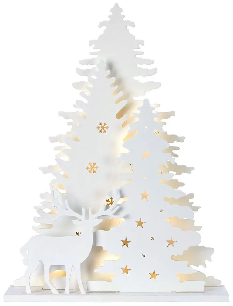 LED svetelná dekorácia MADERA, napájanie: batériové, teplá biela, výška: 30 cm