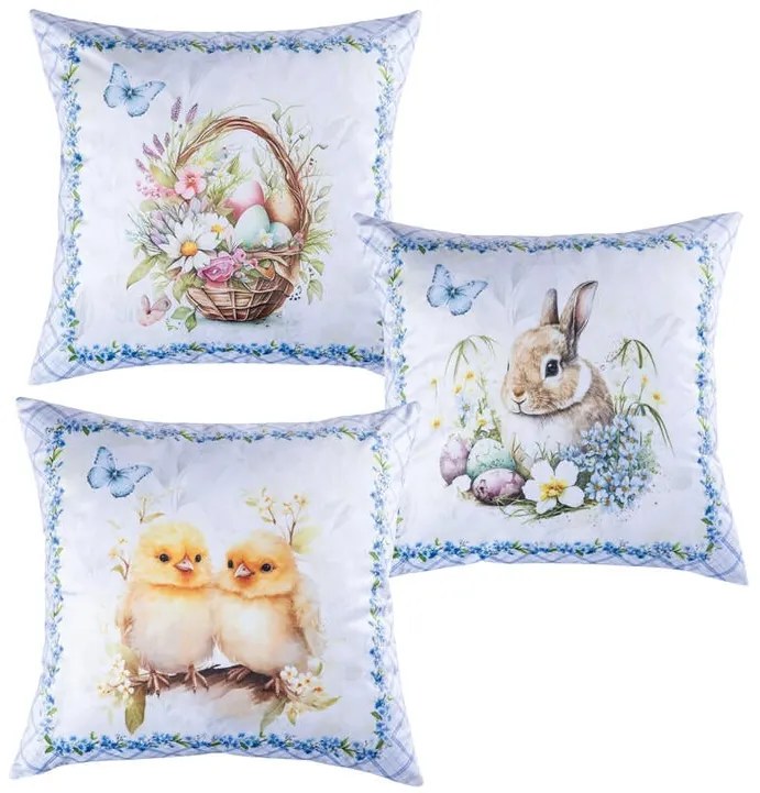 Súprava 3 ks návlekov na vankúšiky VEĽKÁ NOC 45 x 45 cm