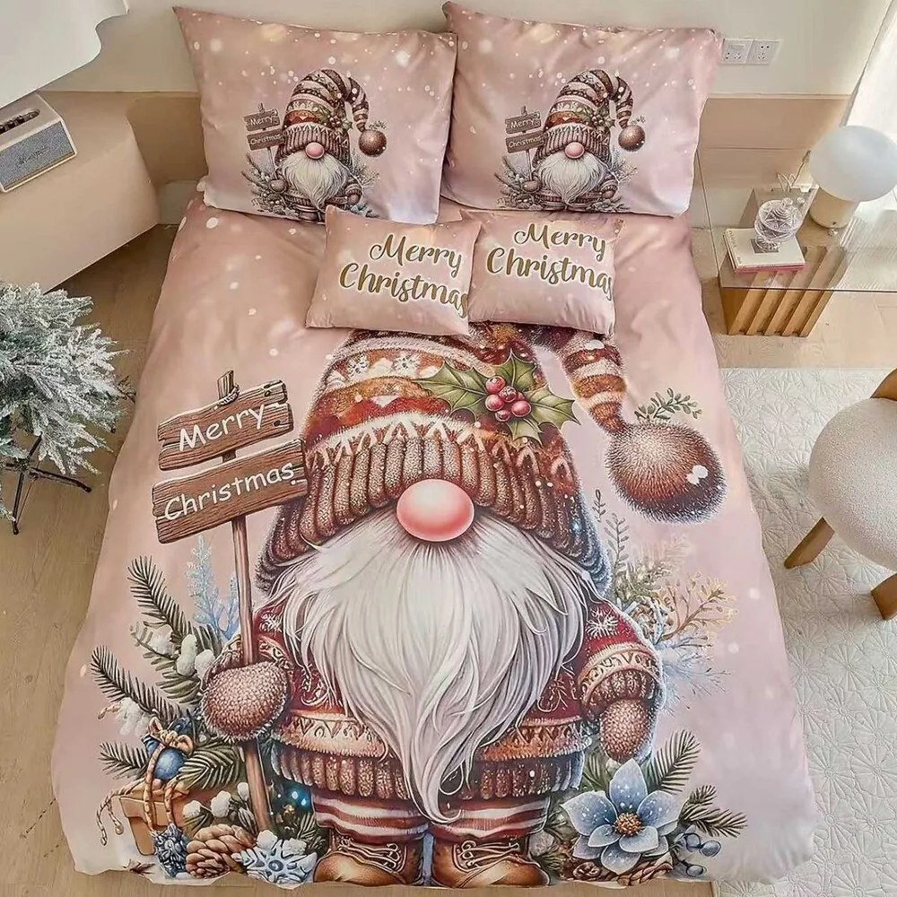 Obliečky Homa GNOMTIME BEIGE 3-dielna sada 140x200 cm