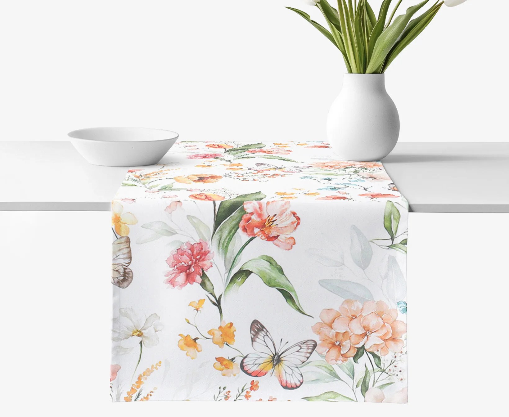 Goldea behúň na stôl valencia - motýlia lúka 50x140 cm Goldea behúň na stôl valencia - motýlia lúka 50x140 cm