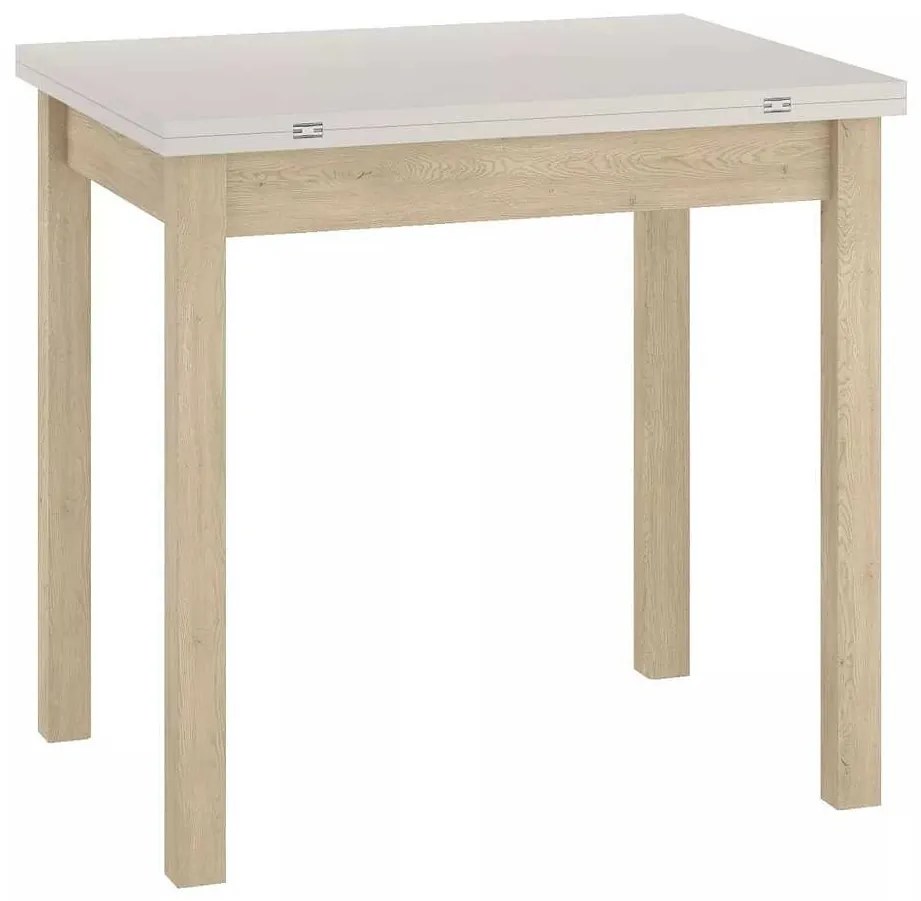 Jedálenský stôl Flip 80 x 60 cm, krémová / dub cremona