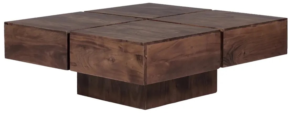 furniture-nabytek.cz - Masívny konferenčný stolík Amberley z akácie, lakovaný, hnedý – 80×80 cm