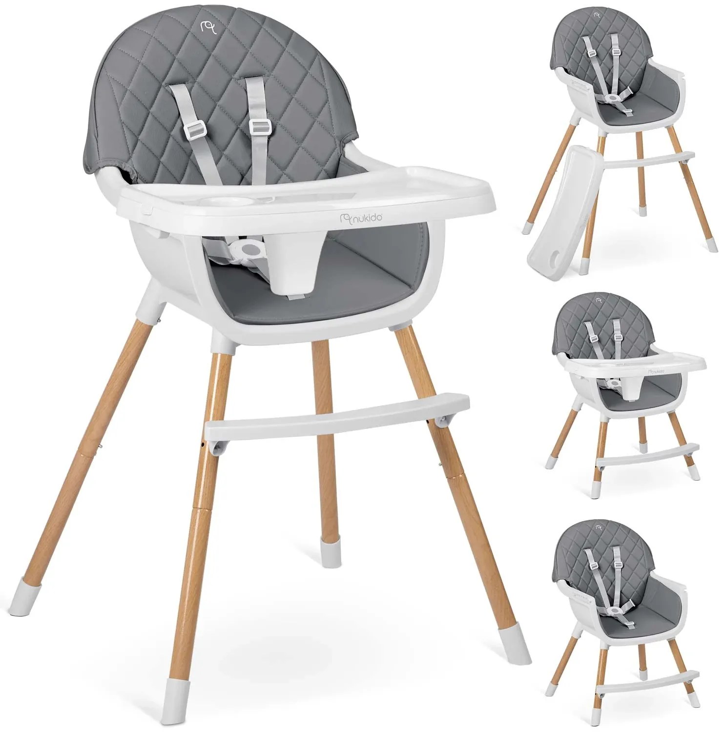Stolička na kŕmenie Nukido Lilo 700700, šedá