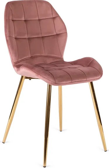Vintino kreslo TERNI Velvet - ružová farba, nohy biele - vintino.sk