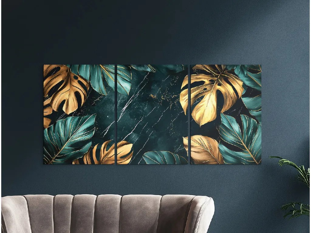 drevko | Trojdielny obraz Monstera