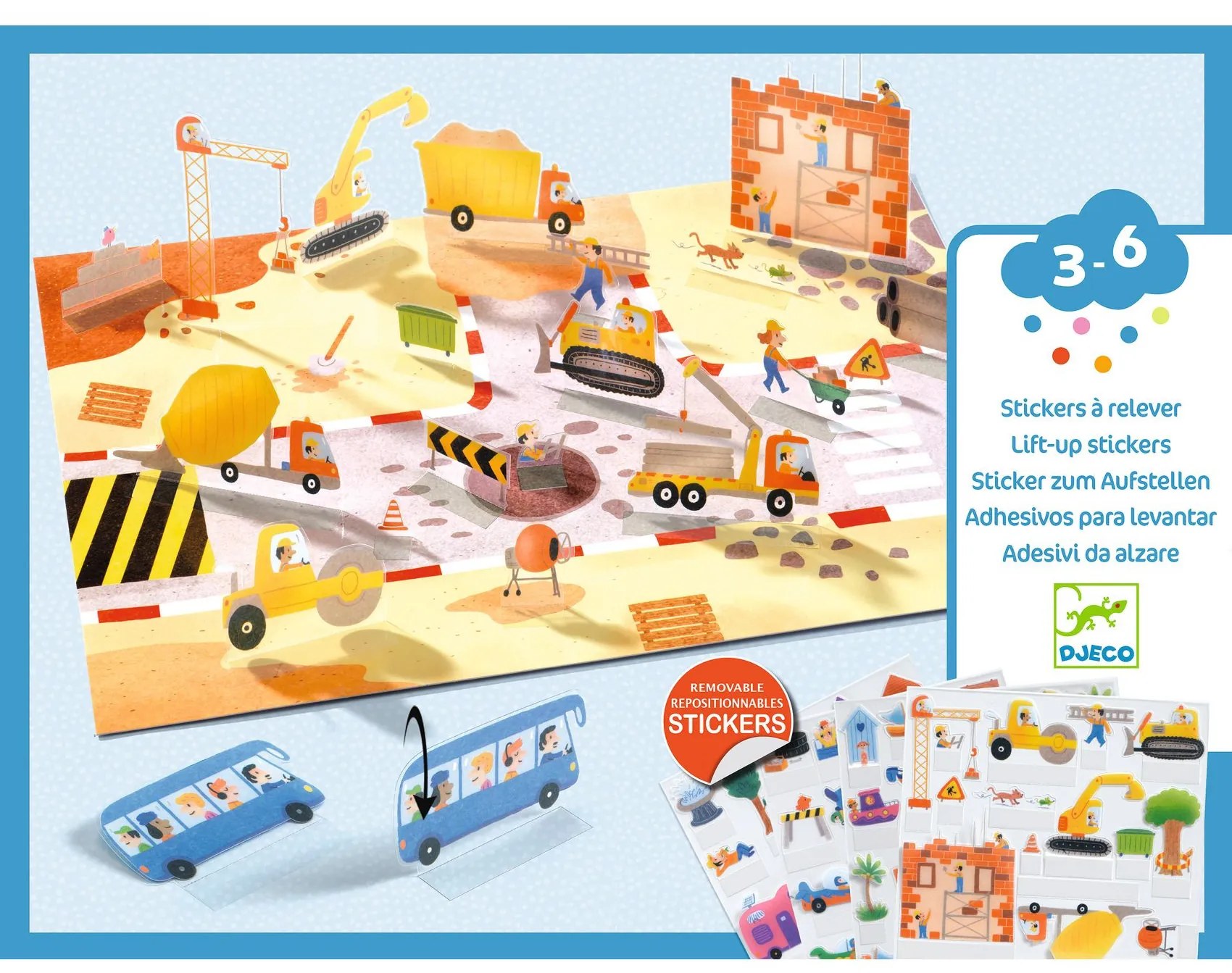 Kreatívna súprava so zdvíhacími samolepkami – 3D scény – vozidlá a lode