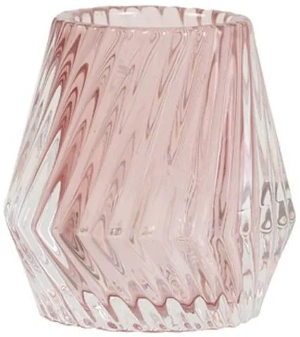 Ružový sklenený svietnik Keanu pink - Ø 8,5*8,5 cm
