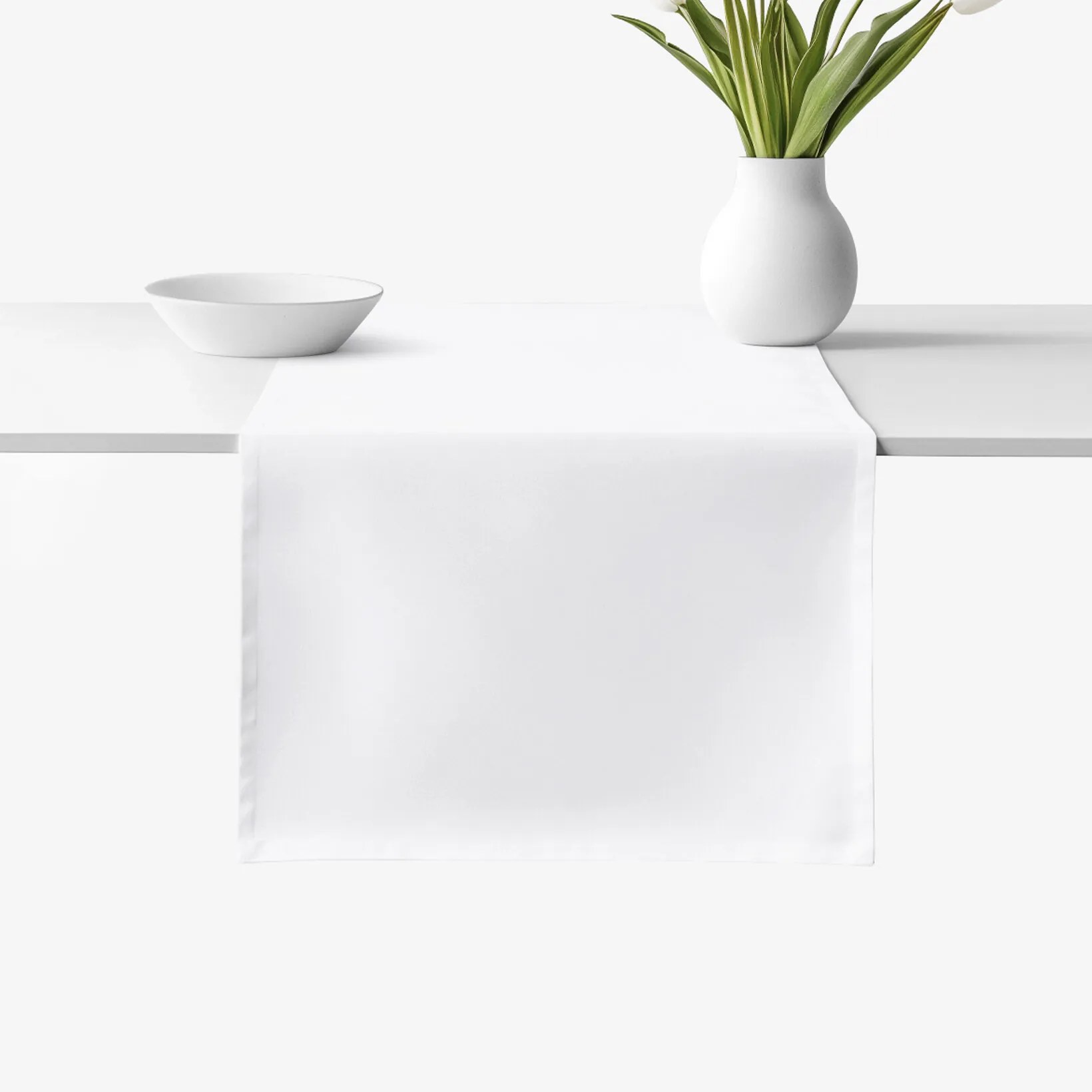 Goldea behúň na stôl 100% bavlnený kepr - biely 50x160 cm Goldea behúň na stôl 100% bavlnený kepr - biely 50x160 cm