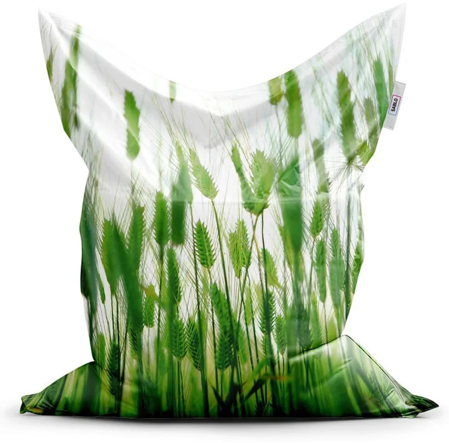 Sedací vak Classic klasy - detský, zelená / biela