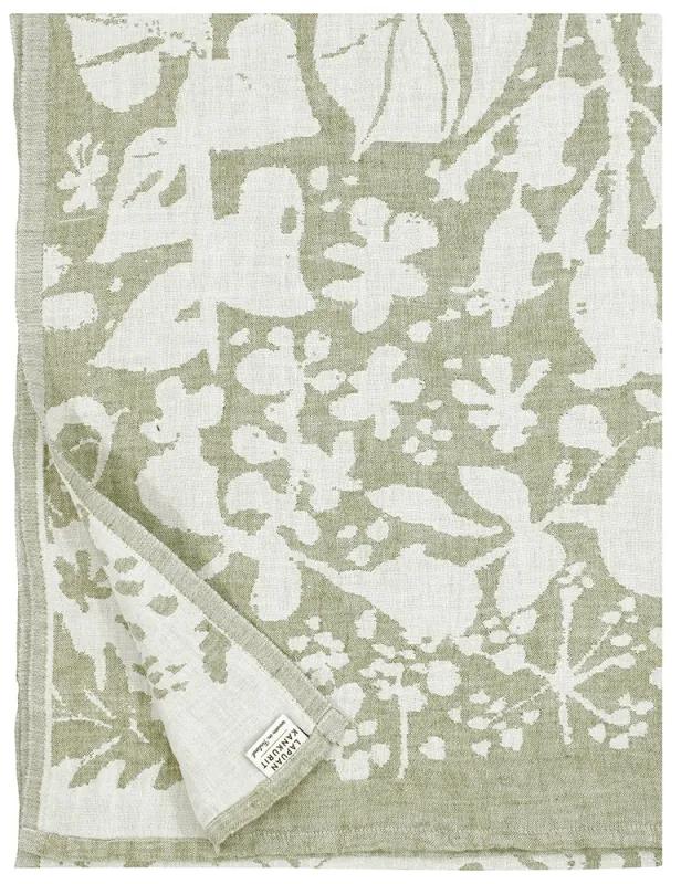 Ľanový uterák Villiyrtit, olivovo zelený, Rozmery 48x70 cm