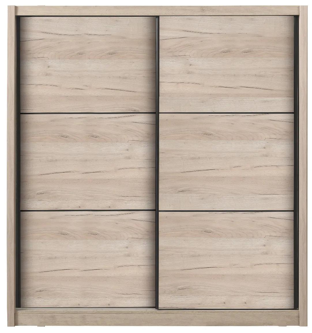 Šatníková skriňa s posuvnými dverami Debby 215 - dub sivý