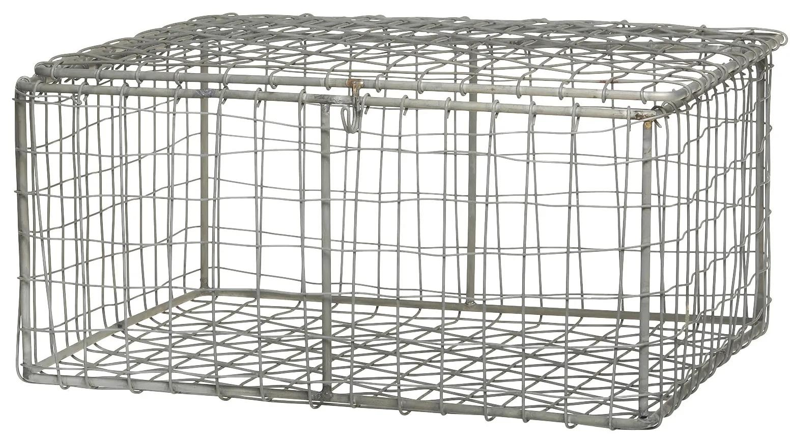 Chic Antique Drôtený úložný box s vekom Antique Zinc