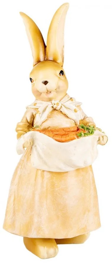 Dekorácia králičia žena držiaca mrkvy - 11*11*26 cm