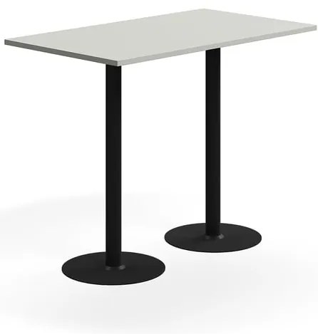 Barový stôl VERTICUS, 1400x800x1100 mm, svetlošedá/čierna