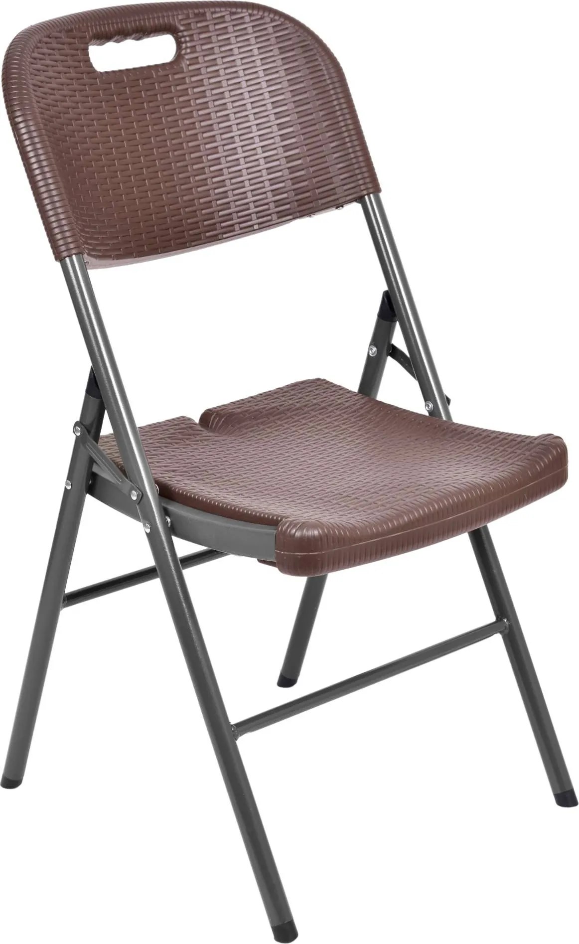 Hnedá skladacia cateringová stolička Rattan