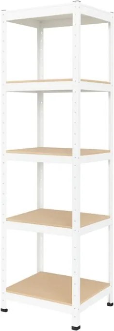 Regál 180x40x40 cm lakovaný 5-policový, nosnosť 875 kg - biely