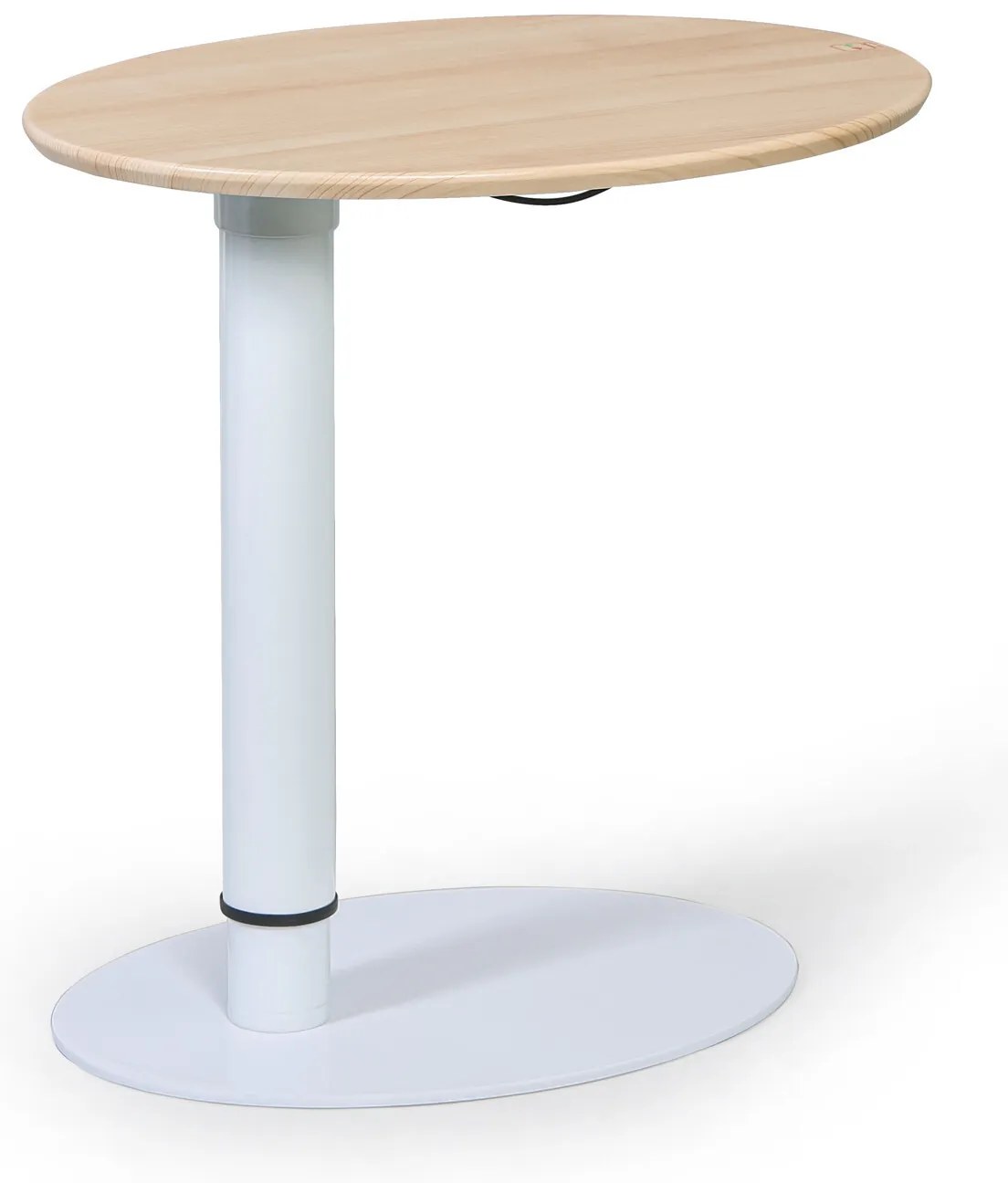 Oválny výškovo nastaviteľný stôl, 50x65 cm