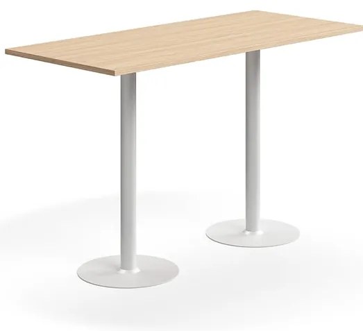 Barový stôl VERTICUS, 1800x800x1100 mm, dub/biela