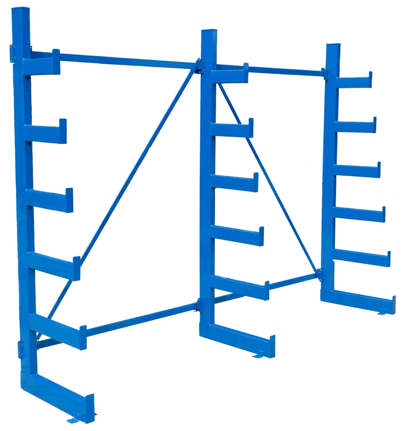 Konzolový regál, jednostranný, stromčekový, 2000 x 2700 x 624 mm, 6 poschodí