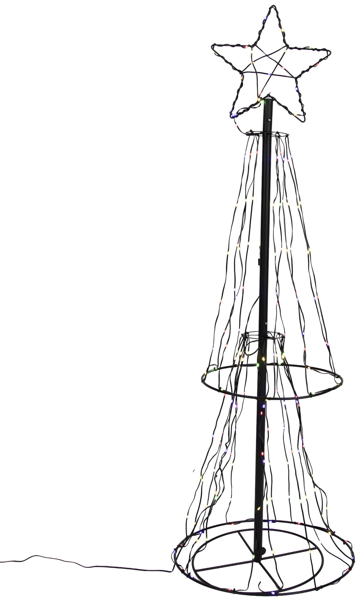 Vianočná stojaca lampa čierny strom 150 cm vrátane LED RGB s časovačom IP44 - Ugoku