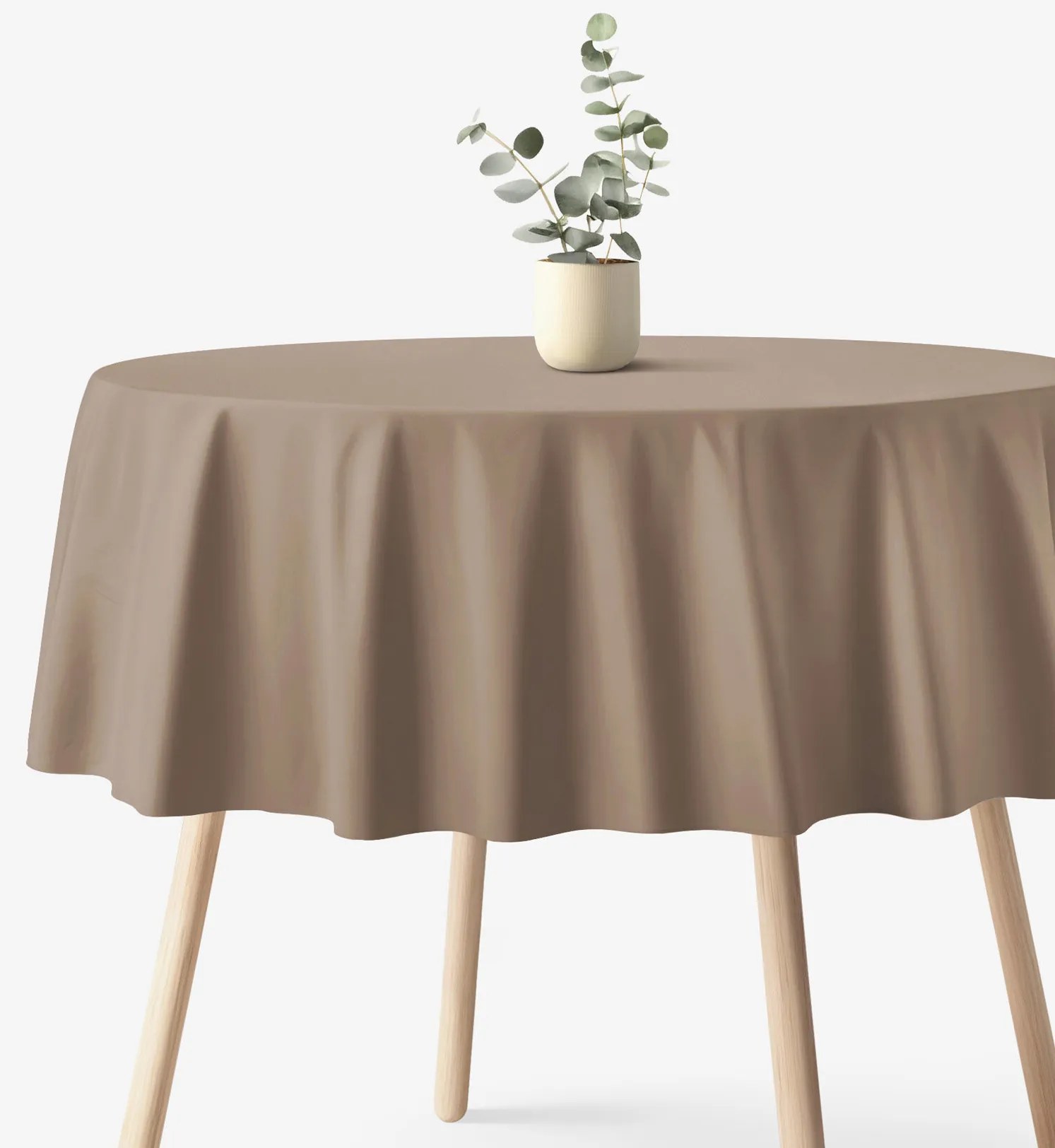 Goldea okrúhly obrus 100% bavlnené plátno - kávový hnedý Ø 100 cm