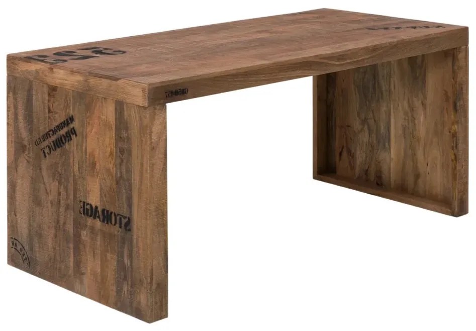 furniture-nabytek.cz - Masívny písací stôl Hankey z mangového dreva, rustikálny matný lak, prírodný – 160×70×75 cm