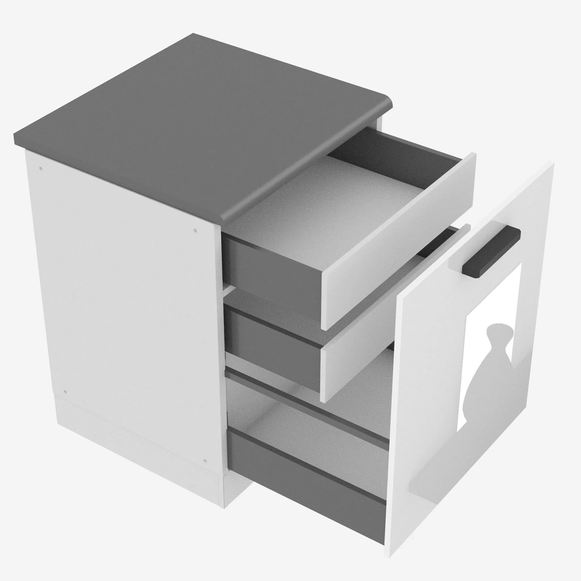 Kuchynská skrinka spodná 60 cm šuflíky vnútorné INF SDSZW60/0/WT/W/B/B1/PP