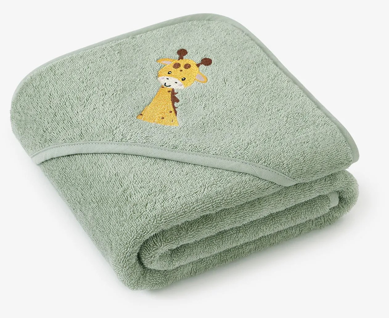 Goldea detská froté osuška s kapucňou - žirafa na šalvii 100 x 100 cm