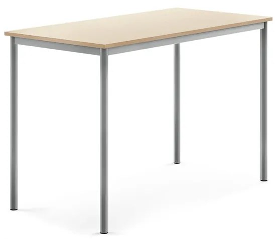 Stôl SONITUS, 1400x700x900 mm, HPL - breza, strieborná
